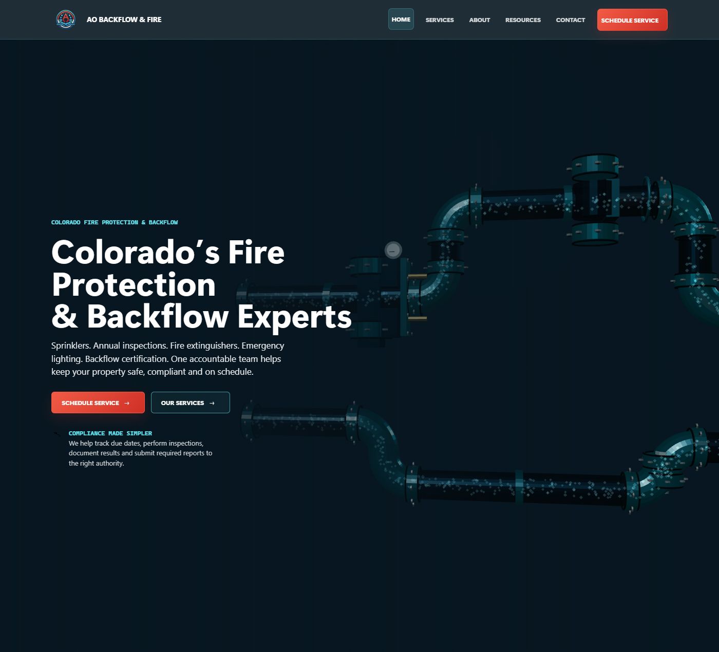 AO Backflow & Fire homepage hero